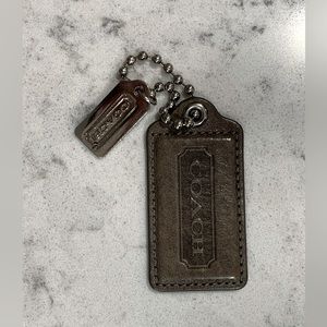 Authentic COACH bag keychain dark silver